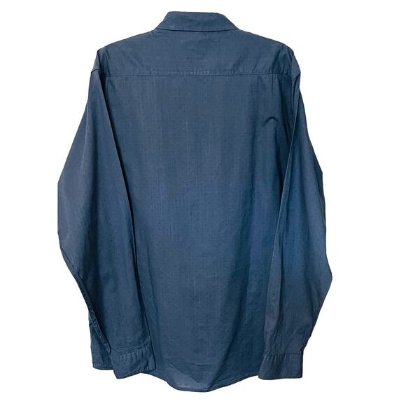 WRANGLER LONG SLEEVE BUTTON-UP DRESS SHIRT, MENS, XL, BLUE, PUCKERED FABRIC - Picture 5 of 11